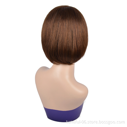 Tuneful human hair natural black short length unprocessed factory price 100% Brazilian lace front wigs best sell for black women